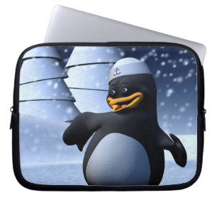 Capa Para Notebook Arte de Férias de Inverno Adorável de Pinguim Mari