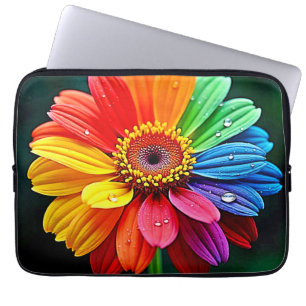 Capa Para Notebook Arte de Flor Pétala Arco-íris