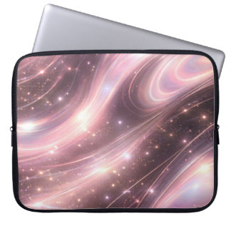 Capa Para Notebook Arte de IA com padrões espaciais e blush suave & p