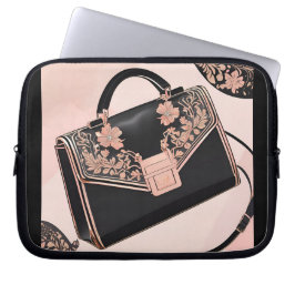 Capa Para Notebook Arte de IA preta e rosa