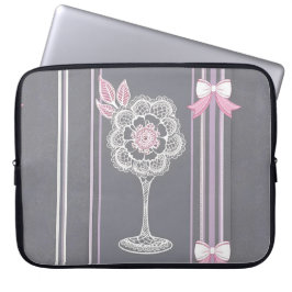 Capa Para Notebook Arte de IA rosa e cinza
