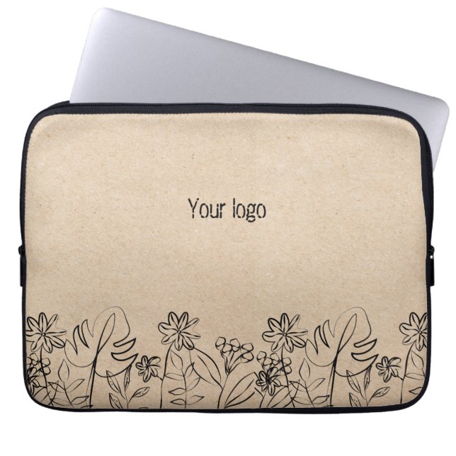 Capa Para Notebook Arte de Linha em Papel Kraft (Frente)