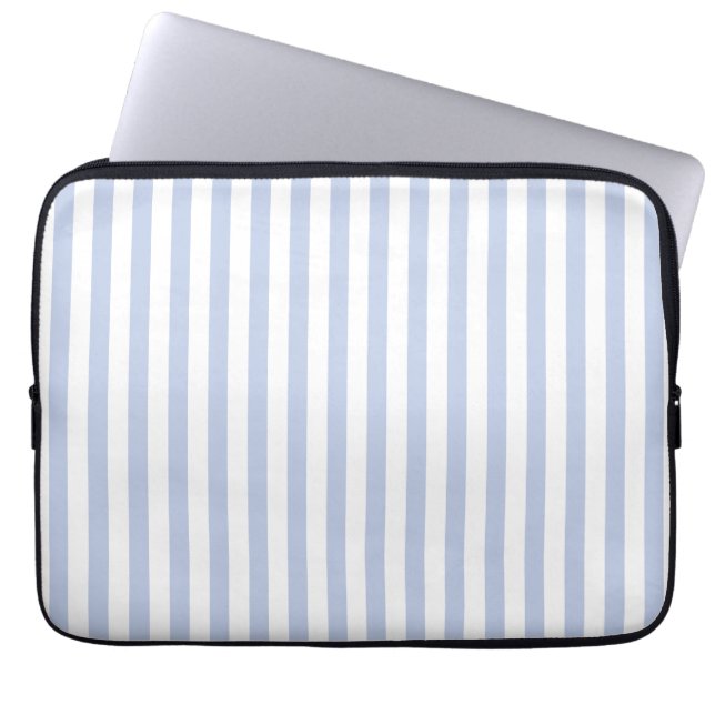 Capa Para Notebook Arte de Listra Vertical Azul Branco Suave (Frente)