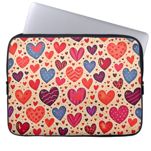 Capa Para Notebook Arte de Padrão Coração de Amor Sem Olhos