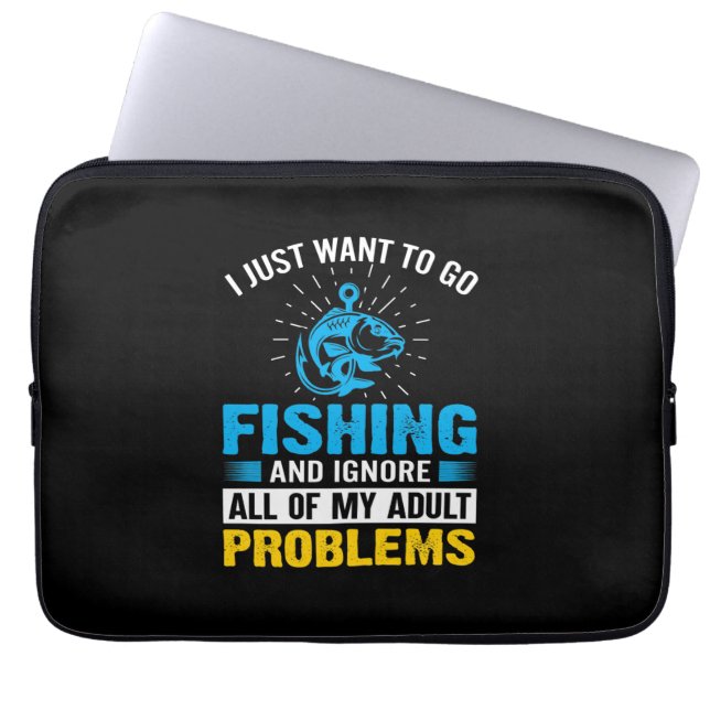 Capa Para Notebook Arte De Pesca Eu Só Quero Ir Pescar (Frente)