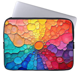 Capa Para Notebook Arte de Redemoinho de Roda de Cores Abstratas