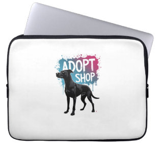 Capa Para Notebook Arte de Resgate de Cães Grafite Vintage Adote Não