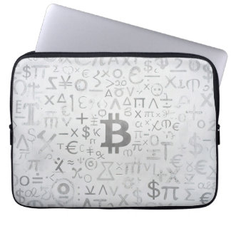 Capa Para Notebook Arte de Rua Bitcoin (Pintura Branca Nº 8)