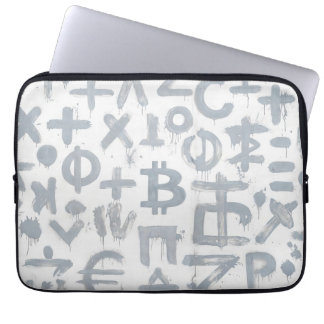 Capa Para Notebook Arte de Rua Bitcoin (Pintura Branca No. 4)
