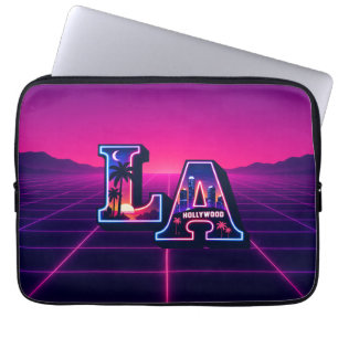 Capa Para Notebook Arte de tipografia neon estilo Califórnia dos anos