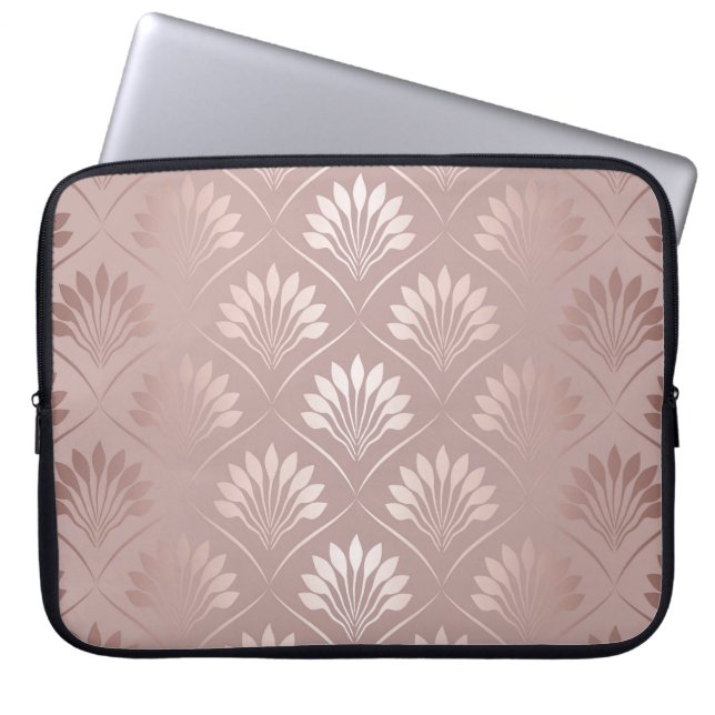Capa Para Notebook Arte Deco: Dourada Legância de Lattice. (Frente)