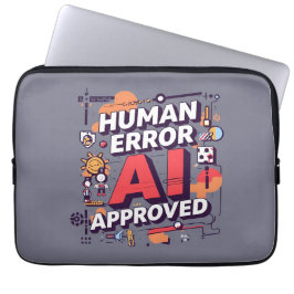 Capa Para Notebook Arte digital ousada “Erro Humano, Aprovado pela IA