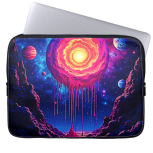 Capa Para Notebook Arte do Planeta Cósmico Gotejante