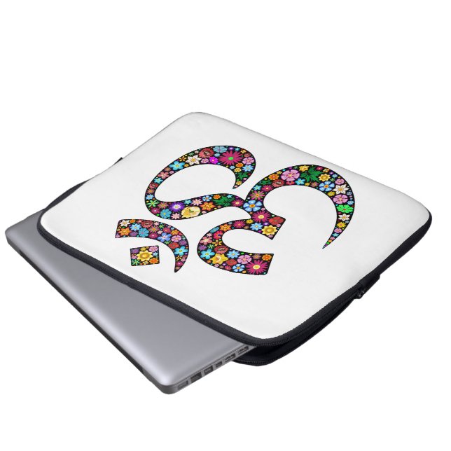 Capa Para Notebook Arte do Símbolo Floral Namaste (Frente Inferior)