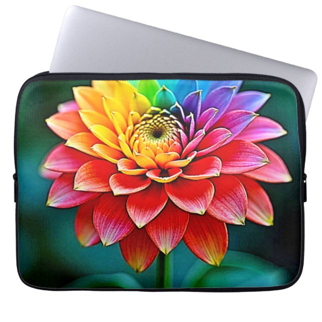 Capa Para Notebook Arte do Sonho Petal do Arco-Íris Vibrante (Frente)