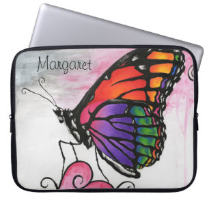 Capa Para Notebook Arte Fantasia Original Borboleta Monarca Arco-íris