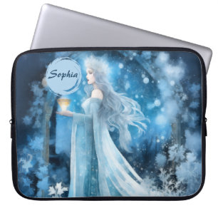 Capa Para Notebook Arte Fantástica da Rainha da Neve - Deusa Mística 