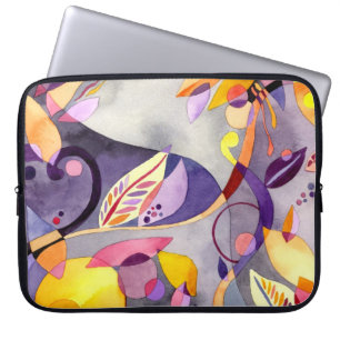 Capa Para Notebook Arte floral abstrata 15" a bolsa de laptop