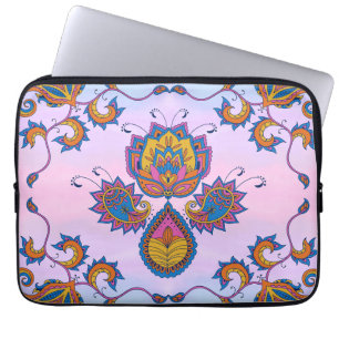 Capa Para Notebook Arte Floral, Blue Bliss