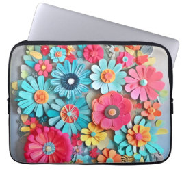 Capa Para Notebook Arte Floral em Papel Colorido