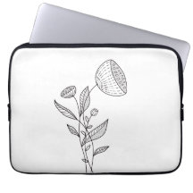 Arte Floral Minimalista Preta E Branca