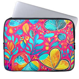 Capa Para Notebook Arte Floral Vibrante