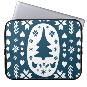 Capa Para Notebook Arte Folclórica de Natal: Dodle Escandinava.