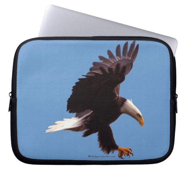 Capa Para Notebook Arte Fotográfica de Landing Bald Eagle Wildlife (Frente)