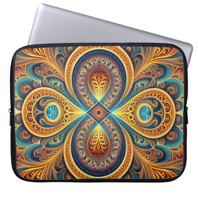 Capa Para Notebook Arte Fractal Vibrante (Frente)