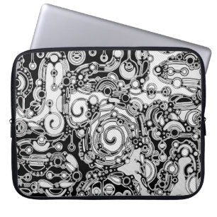 Capa Para Notebook Arte Geométrica Preta E Branca 3