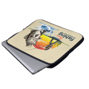 Capa Para Notebook Arte Gráfica de Pesca de Robalo Vintage [feminino]