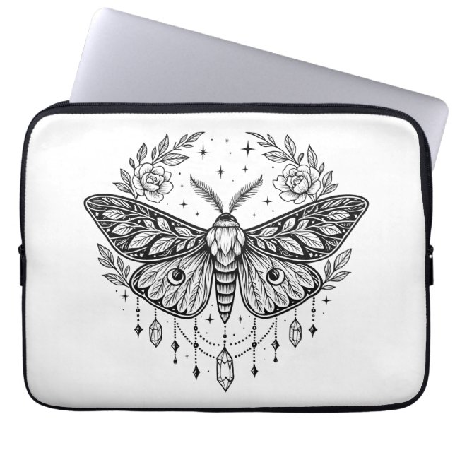 Capa Para Notebook Arte Mística Góticade Mariposa Botânica Celestial (Frente)