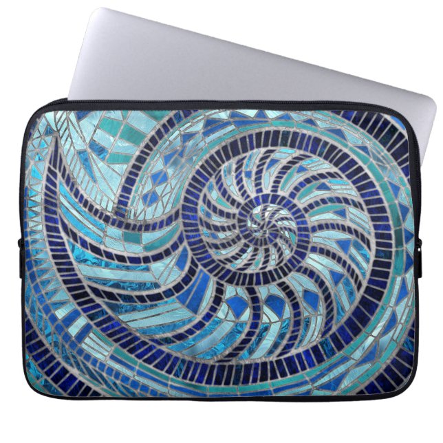 Capa Para Notebook Arte mosaica Nautilus Shell (Frente)