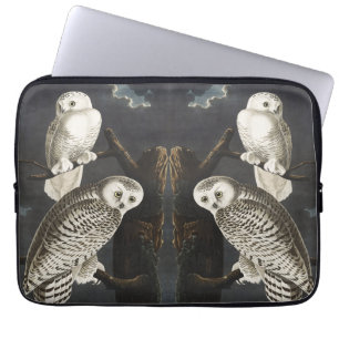 Capa Para Notebook Arte Noturna de Coruja da Neve Vintage Audubon
