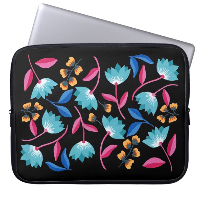 Capa Para Notebook Arte popular floral colorida (Frente)