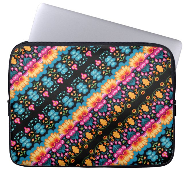 Capa Para Notebook Arte Popular Floral Moderna (Frente)