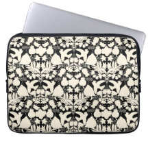 Arte Popular Otomi Preto e Creme Padrão Simétrico