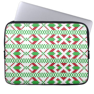 Capa Para Notebook Arte popular tribal e verde-letã vermelha