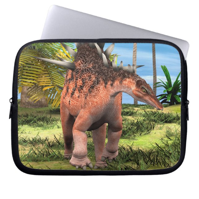 Capa Para Notebook Arte Pré-Histórica da Selva do Dinossauro Kentrosa (Frente)