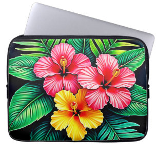 Capa Para Notebook Arte Tropical de Hibiscus Vibrant