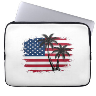 Capa Para Notebook Arte vetorial de palmeira bandeira americana patri
