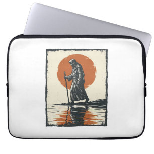 Capa Para Notebook Arte Vetorial de Reflexo do Pôr do Sol da Figura A