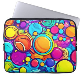 Capa Para Notebook Arte Vibrante de Bolhas Abstratas