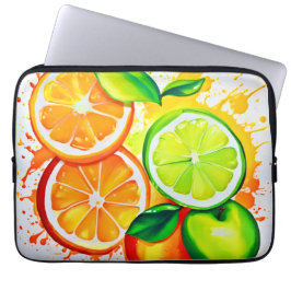 Capa Para Notebook Arte Vibrante de Frutas Cítricas