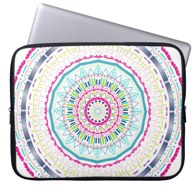 Capa Para Notebook Arte Vibrante e Colorida de Mandala (Frente)