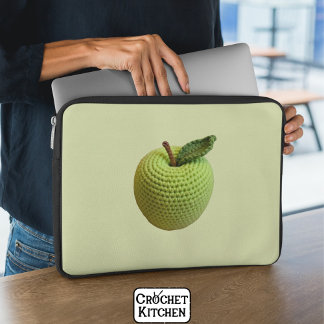 Capa Para Notebook Artesanato verde de crochê Artesanato feito à mão