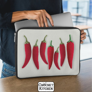 Capa Para Notebook Artesanatos do Mínimo Crochet Jalapeno Knit Vermel