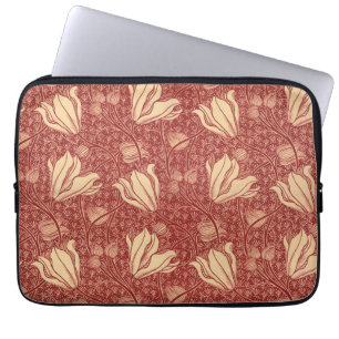 Capa Para Notebook Arthur Wilcock O Lírio Vintage Floral Padrão Verme
