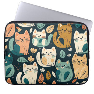 Capa Para Notebook Artsy Cat Pattern Cute