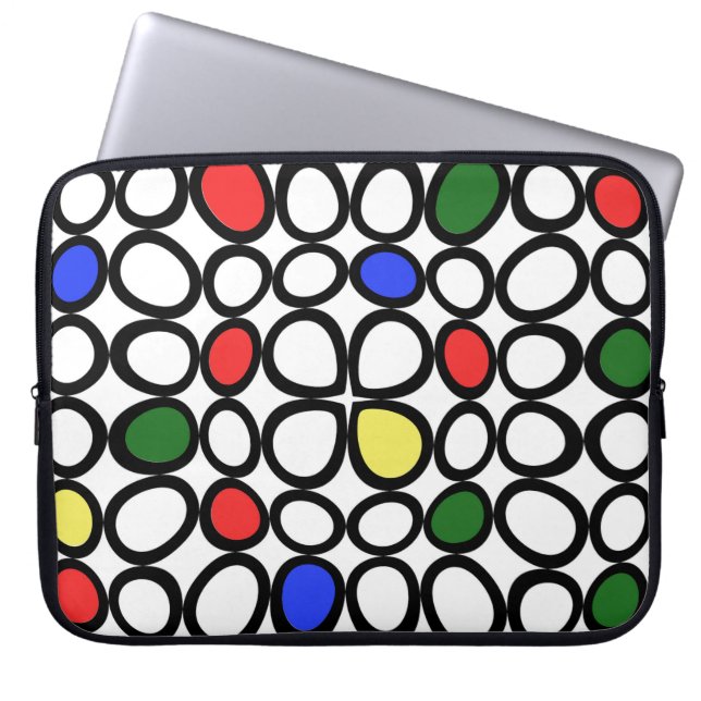 Capa Para Notebook Artsy Circles Fun Laptop Cover Sleeve (Frente)